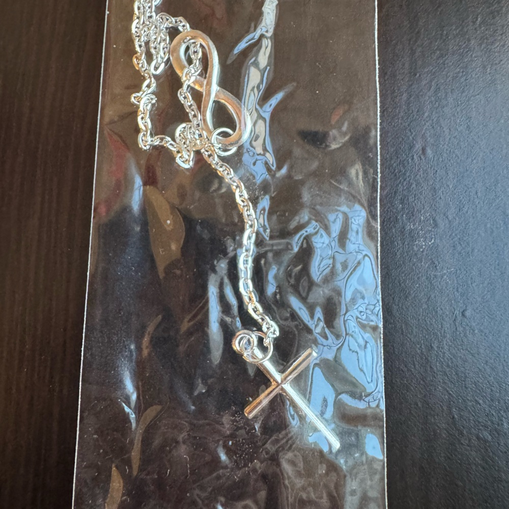 Silver Infinity Cross Pendant Necklace